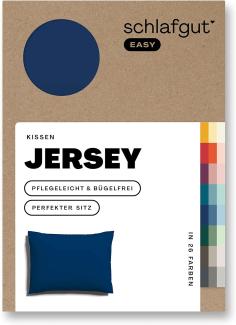 Schlafgut Kissenbezug EASY Jersey | Kissenbezug einzeln 40x60 cm | blue-deep