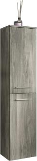 Badezimmer Hochschrank York in grau Rauchsilber 30 x 136 cm