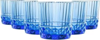 Gläserset Bormioli Rocco America'20S Blau 6 Stück Glas (370 Ml)