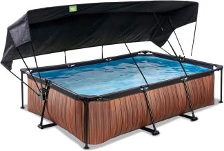 EXIT Wood Pool mit Sonnensegel und Filterpumpe - braun 300x200x65cm