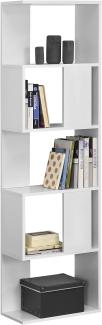 Bücherregal Aneby 159x45x24cm mit 5 Ablageflächen Weiß [en. casa]