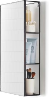 Umbra Cubiko Wandspiegel mit Ablage, Wand Spiegel, Dekorationsspiegel, Dekospiegel, Metall, Schwarz, 62 cm, 1009654-040