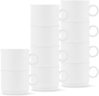 Obertasse stapelbar 0,19 l Jeverland Weiß Friesland Porzellan Kaffeetasse - Mikrowelle geeignet, Spülmaschinenfest