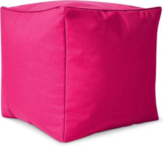 Green Bean© Sitzsack-Hocker "Cube" 40x40x40cm mit EPS-Perlen Füllung - Fußhocker Sitz-Pouf für Sitzsäcke - Sitzhocker Pink