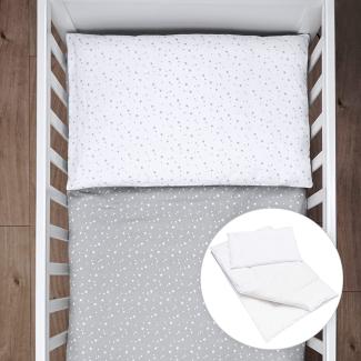 Baby Comfort 4-teiliges Bettwäsche für Kinder 120x90 cm Steppdecke und Kissen, Bettbezug und Kissenbezug