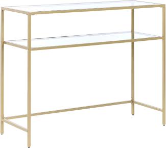 Konsolentisch Glas Metall gold 2 Fächer 100 x 36 cm ALINE