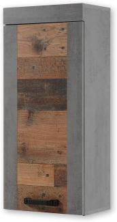 INDIANA Badezimmer Hängeschrank in Old Wood Optik, Betonoxid - Badezimmerschrank Bad Schrank mit viel Stauraum - 36 x 79 x 23 cm (B/H/T)