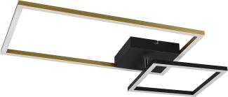 Reality LED Deckenleuchte Padella schwarz, gold, Switch Dimmer, schwenkbar