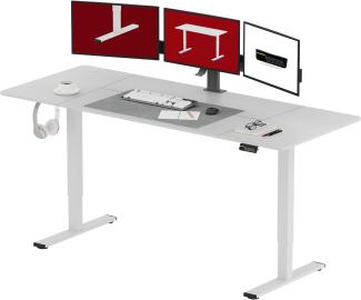 SANODESK Höhenverstellbarer Schreibtisch 200 x 80 cm Schreibtisch Höhenverstellbar Elektrisch Ergonomischer Steh-Sitz Tisch Computertisch für Heimbüro Homeoffice(weiß)