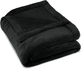 CelinaTex Flauschige Kuscheldecke 150 x 200 cm schwarz Decke Sofa warm Wohndecke weich Mikrofaser Fleece Oeko-TEX Montreal