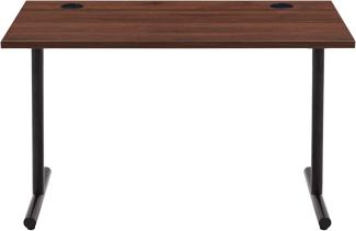 Amazon Marke - Movian Schlichter Schreibtisch, Platte Nussbaum und schwarzes Gestell, 120 x 60 x 73,6 cm