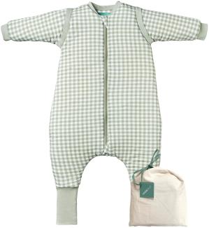 molis&co - Baby schlafsack mit Füßen, abnehmbare Ärmel und Socken - Ideal für den Winter - Babyschlafsack mit Füßen 2.5 tog - 100% Baumwolle (Oeko-TEX 100), Premium Qualität - Mint Tea (60 cm)