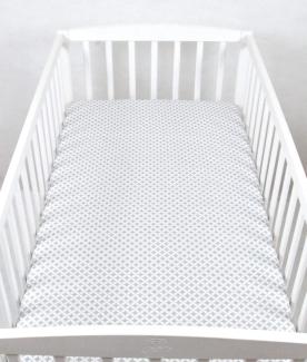 BABYLUX Spannbetttuch 60 x 120 cm Baby SPANNBETTLAKEN Baumwolle Kinderbett 106. Marokko Grau