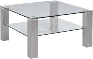 Couchtisch CILO 1 Tisch modern Glas Edelstahl Metall