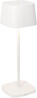 Zafferano, Ofelia Lampe, Kabellose, Wiederaufladbare Tischlampe mit Touch Control, Auch für den Außenbereich Geeignet, Dimmer, 2200-3000 K, Höhe 29 cm, Farbe Weiß