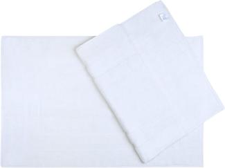 NatureMark 2er Pack Badvorleger Badematte | Premium Qualität | 100% Baumwolle | 50 x 80 cm | Duschvorleger Duschmatte Doppelpack | Farbe: Weiß