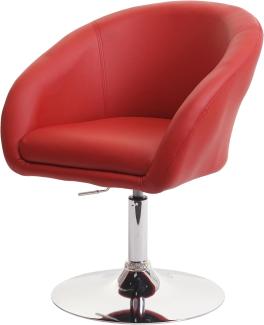 Esszimmerstuhl HWC-F19, Küchenstuhl Stuhl Drehstuhl Loungesessel, drehbar höhenverstellbar ~ Kunstleder rot