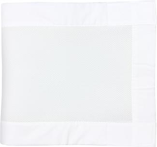 TupTam Gitterstäbe Schutz Netz Babybett Nestchen 3D Mesh 2er Pack, Farbe: Weiß, Größe: ca. 128 x 30 cm (für Babybett 140x70)