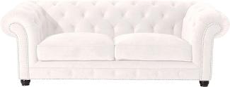 Orleans Sofa 2,5-Sitzer Microfaser Creme Buche Nussbaumfarben