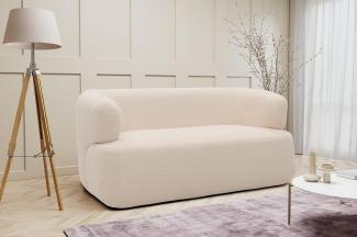 DOMO Collection 2 Sitzer Molina, 2er fest, 2er Sofa, Couch, Garnitur 160 x 86 x 71 cm in creme