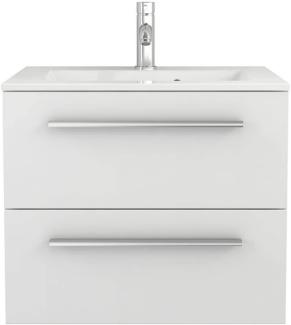 Sieper I Waschtischunterschrank 60 x 50 cm mit Waschtisch, Libato Badezimmermöbel, Badezimmerunterschrank I Weiß