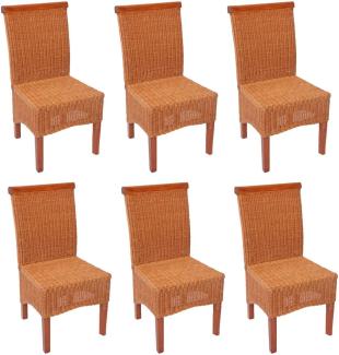 6er-Set Esszimmerstuhl Korbstuhl Stuhl M42, Rattan ~ ohne Sitzkissen