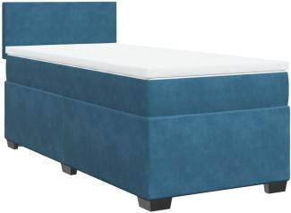 Boxspringbett mit Matratze Blau 80x200 cm Samt