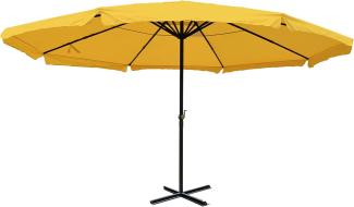 Sonnenschirm Meran Pro, Gastronomie Marktschirm mit Volant Ø 5m Polyester/Alu 28kg ~ gelb ohne Ständer