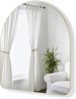 Umbra Wandspiegel Hubba, gewölbter Hängespiegel, Spiegelglas, Messing, 86 x 91 cm, 1017061-104