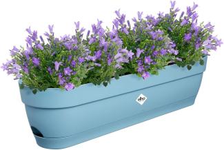 elho Vibia Campana Balkonkasten 70 mit Wasserreservoir - Blumentopf Balkon - 100% recyceltem Plastik - Ø 69. 0 x H 17. 0 cm - Blau/Vintage Blau