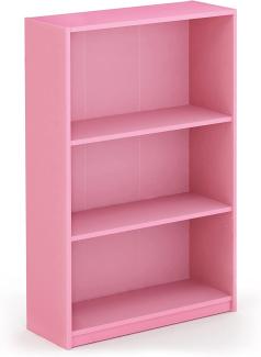 Furinno JAYA Einfaches Bücherregal, Rosa, 24. 13 x 24. 13 x 102. 36 cm