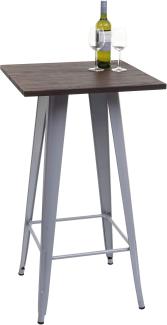 Stehtisch HWC-A73 inkl. Holz-Tischplatte Metall Industriedesign 107x60x60cm ~ grau