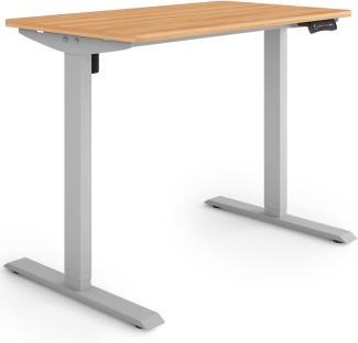 ESMART Germany ETX-121GM 100x60cm Ahorn Dekor Ergonomischer Steh-Sitz-Schreibtisch Stufenlos elektrisch höhenverstellbar 73,5-123,5cm 3X Memory Aktivitätserinnerung Soft-Start/Stopp Schnelle Montage