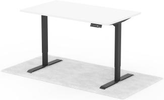 elektrisch höhenverstellbarer Schreibtisch DESK 140 x 80 cm - Gestell Schwarz, Platte Weiss