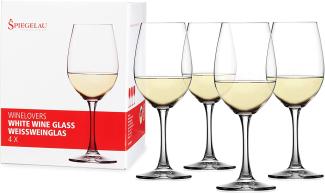 Spiegelau Winelovers Weißwein, 4er Set, Weißweinkelch, Weißweinglas, Weinglas, Kristallglas, 380 ml, 4090182