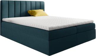 Stylefy 'Arcelia' Boxspringbett, Strukturstoff Inari Türkis 200 x 200 cm