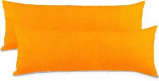 aqua-textil Classic Line Kissenbezug 2er-Set 40 x 200 cm orange Baumwolle Seitenschläferkissen Bezug Reißverschluss