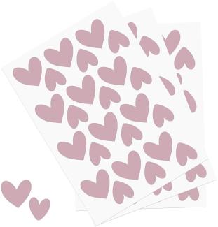 Y014 Herzen Set Wandtattoo Aufkleber Herz Dekor Sticker für Kinderzimmer Babyzimmer (Rosa)