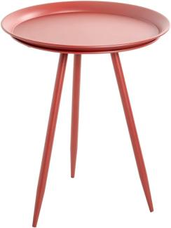 HAKU Möbel Beistelltisch, Metal, rot, Ø 44 x H 54 cm