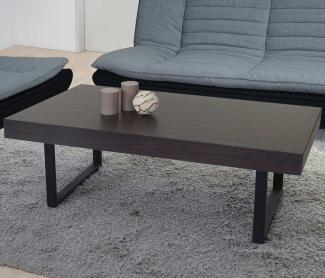 Couchtisch Kos T576, FSC 40x110x60cm Wenge, dunkle Metall-Füße