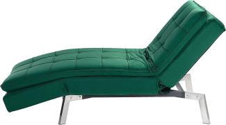 Chaiselongue Samtstoff smaragdgrün verstellbar LOIRET