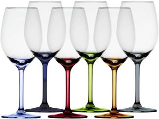 Weinglas Party Color Base, Set 6 Stück, unzerbrechlich, farbig, Ecozen