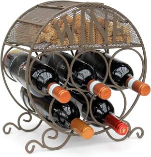Wein-Flaschenständer für 5 Flaschen in Braun oder Weiß ca. 33 x 31 x 18 cm braun