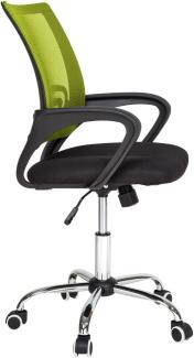 TecTake Bürostuhl Drehstuhl Schreibtischstuhl mit Lordosenstütze und Armlehnen - Diverse Farben - (Schwarz Grün | Nr. 401790)