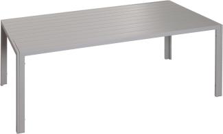 Alu-Esstisch HWC-N40, Tisch Bistrotisch Gartentisch Balkontisch, wetterfest 180x80cm ~ hellgrau