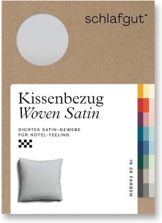 Schlafgut Woven Satin Bettwäsche | Kissenbezug einzeln 80x80 cm | grey-light