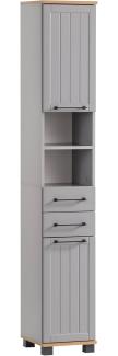 SCHILDMEYER Hochschrank Badschrank Highboard Badmöbel platingrau 30,3x180,9x32,6