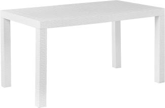 Gartentisch Rattanoptik weiß 140 x 80 cm FOSSANO