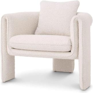 Casa Padrino Luxus Sessel Creme 81 x 77 x H. 68 cm - Wohnzimmer Sessel - Hotel Sessel - Wohnzimmer Möbel - Luxus Möbel - Wohnzimmer Einrichtung - Luxus Einrichtung - Möbel Luxus