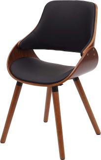 Esszimmerstuhl HWC-D23, Küchenstuhl Stuhl, Retro-Design ~ Kunstleder schwarz